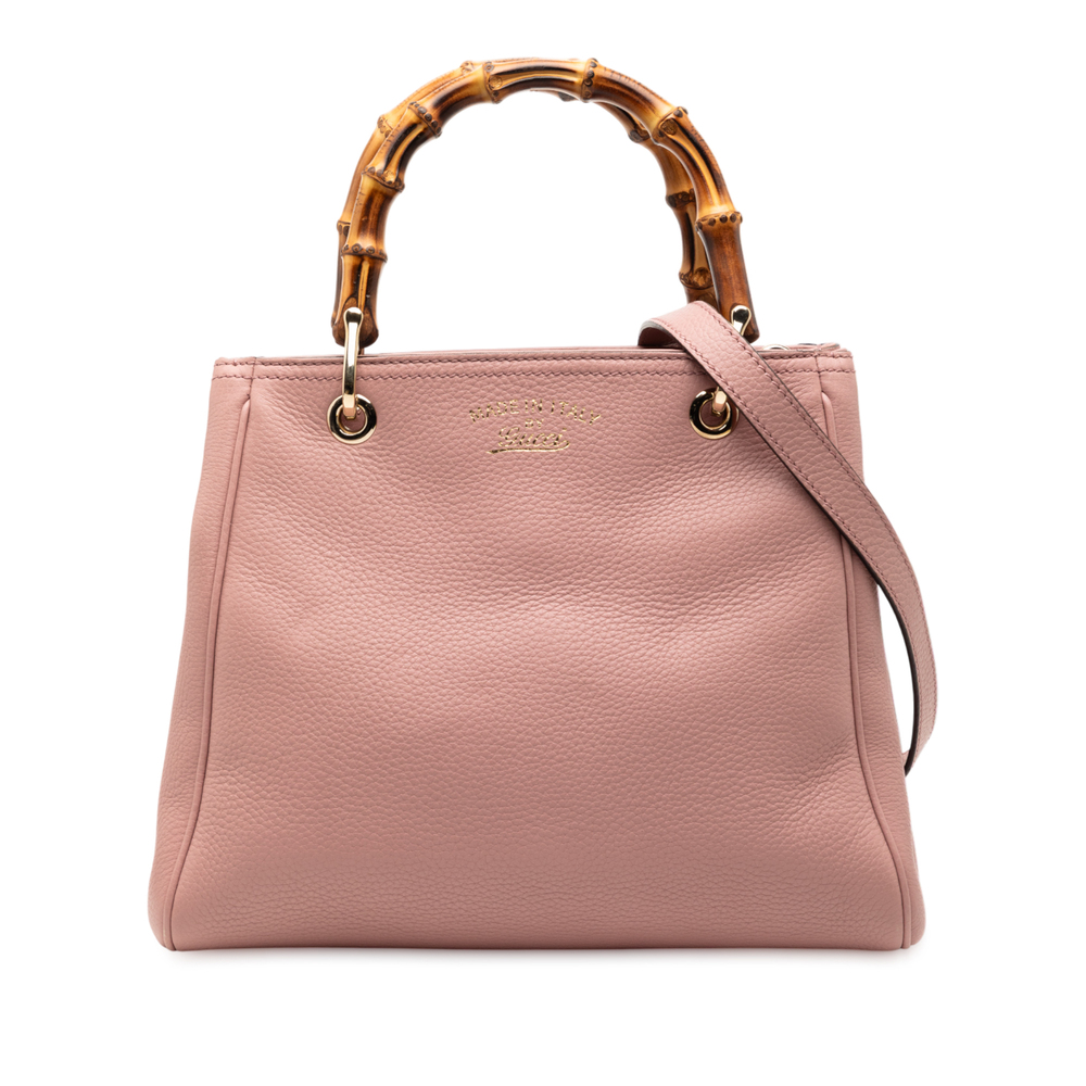 Pre-Loved Gucci Small Calfskin Bamboo Shopper Satchel